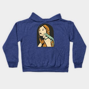 Iguana Girl Retro Iguana Lady Kids Hoodie